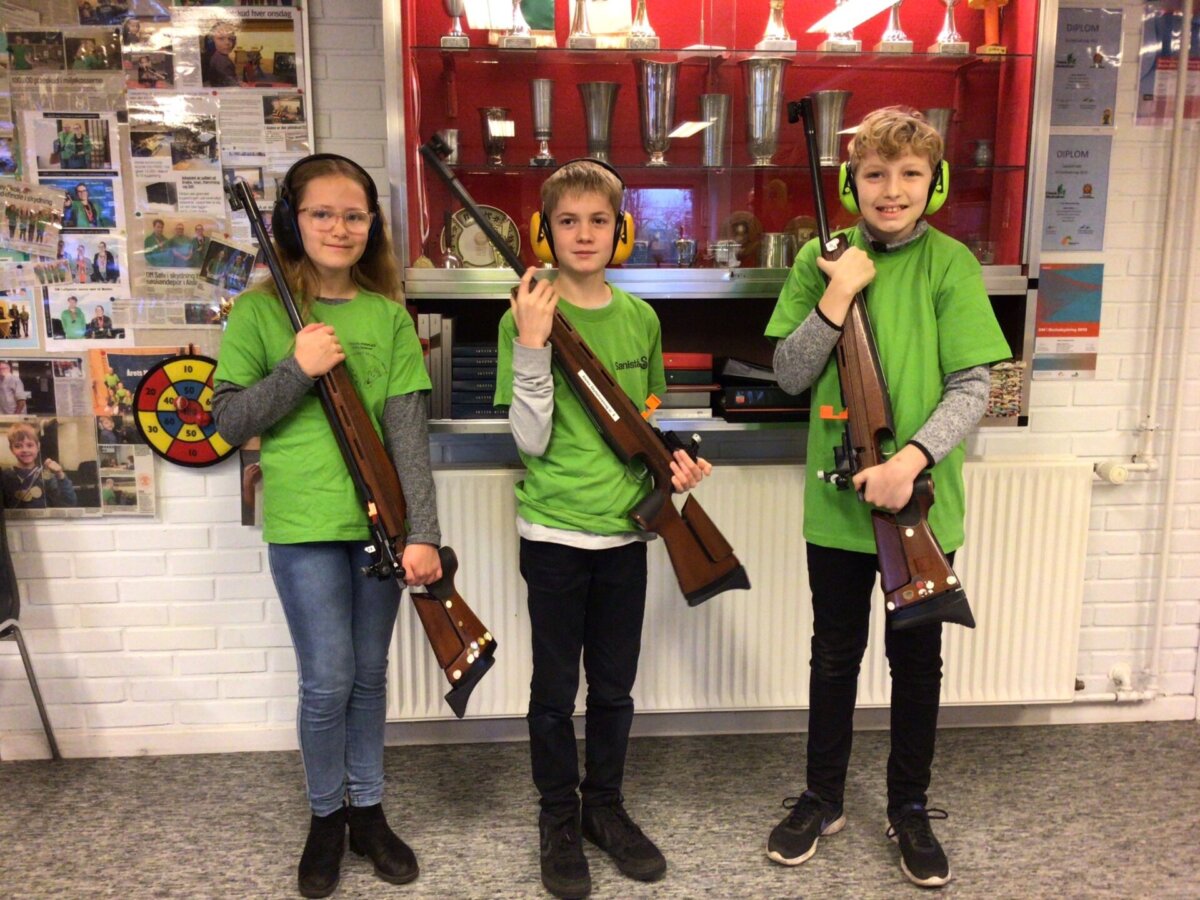 Skoleskydning-20203 Alslev hold: Olivia, Oskar og Lukas (Freja var syg)